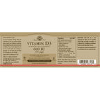 Solgar Vitamin D3 (Cholecalciferol) 600 iu 60 Capsules