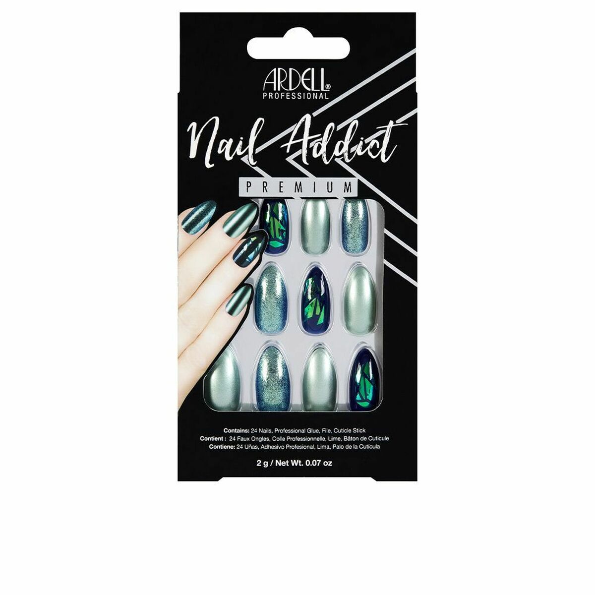 False nails Ardell 75887 Grün Glitter Chrome (1 Stück) – Produktbild 1