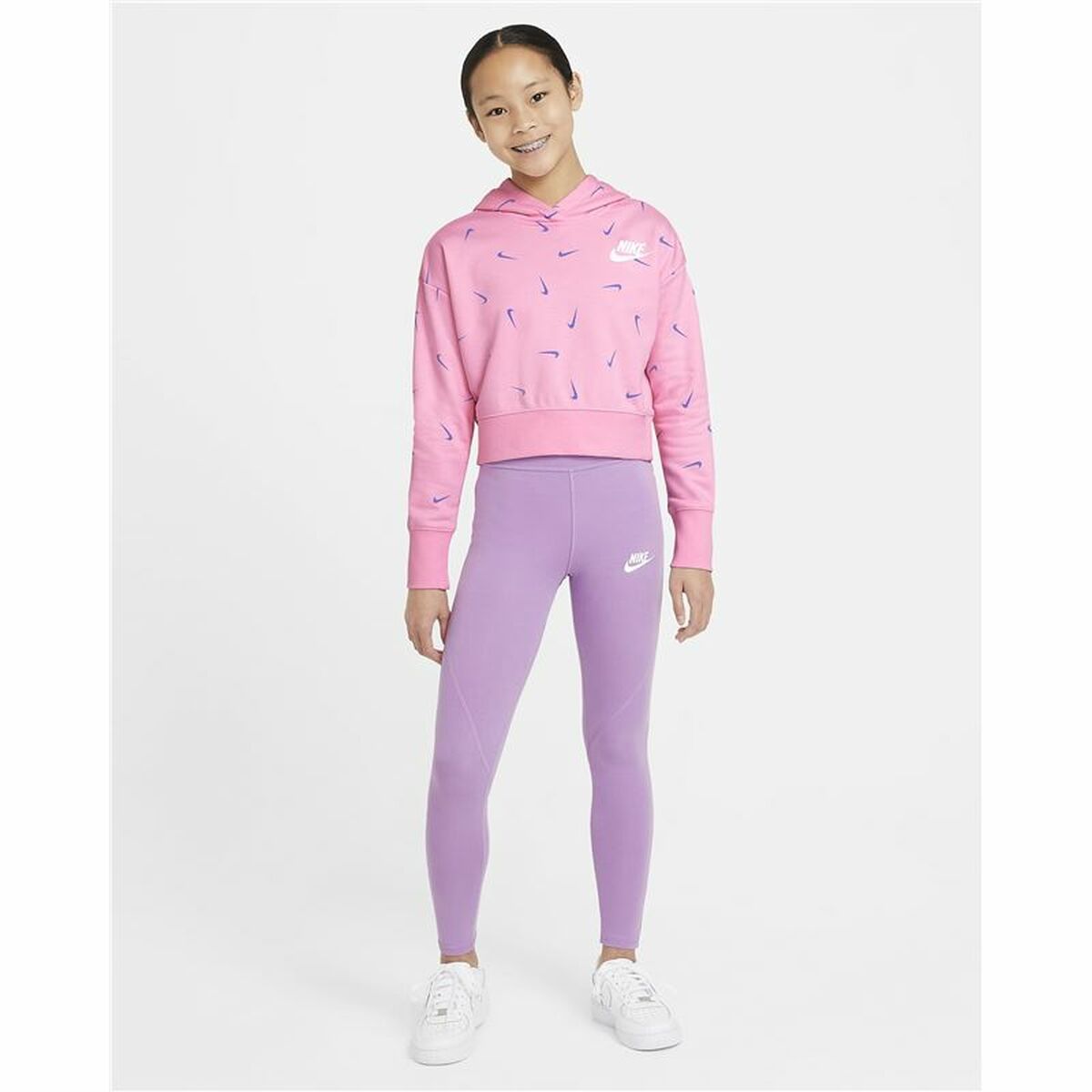 Nike Hooded Print Kids' Sweatshirt - Pink - product view 18