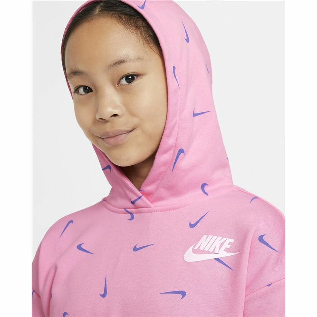 Nike Hooded Print Kids' Sweatshirt - Pink - product view 14