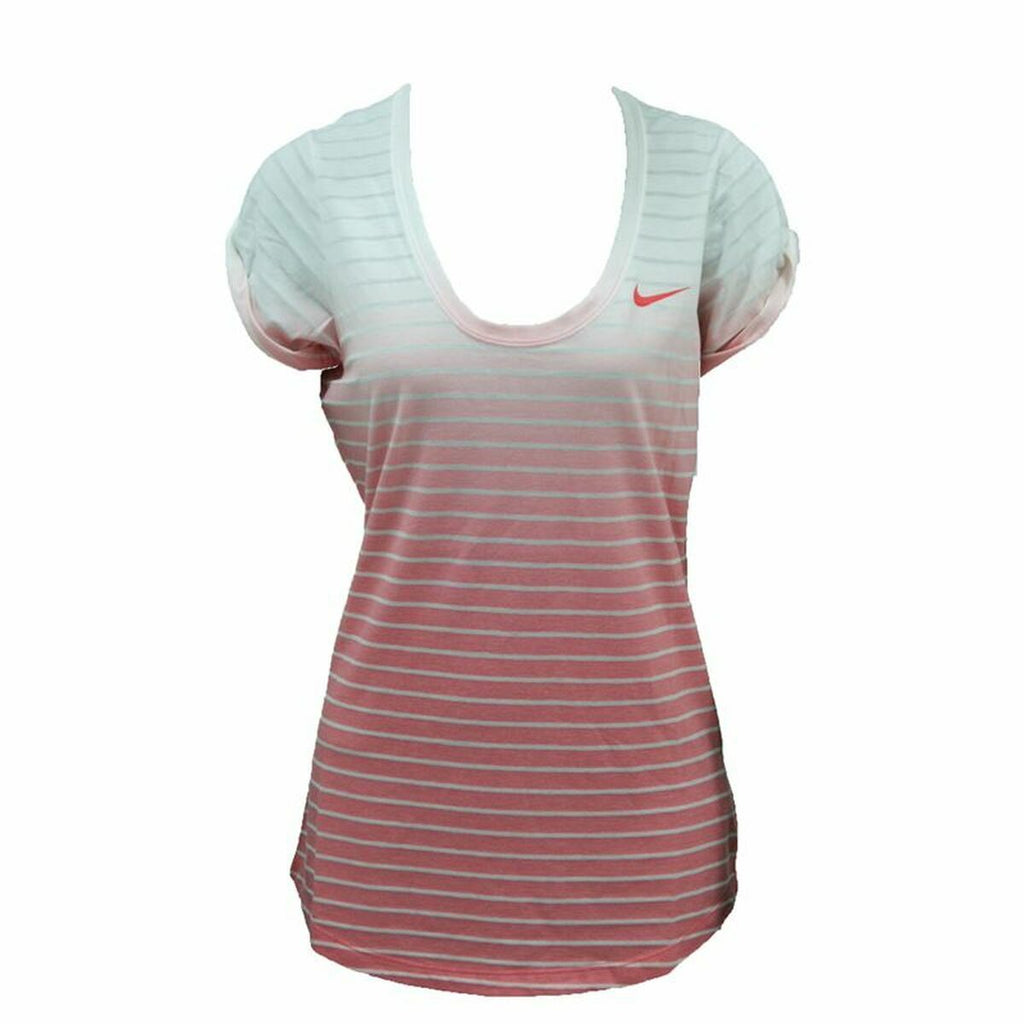 Nike SS Dip Dye Burnout White Women's T-Shirt - Red - product view 3