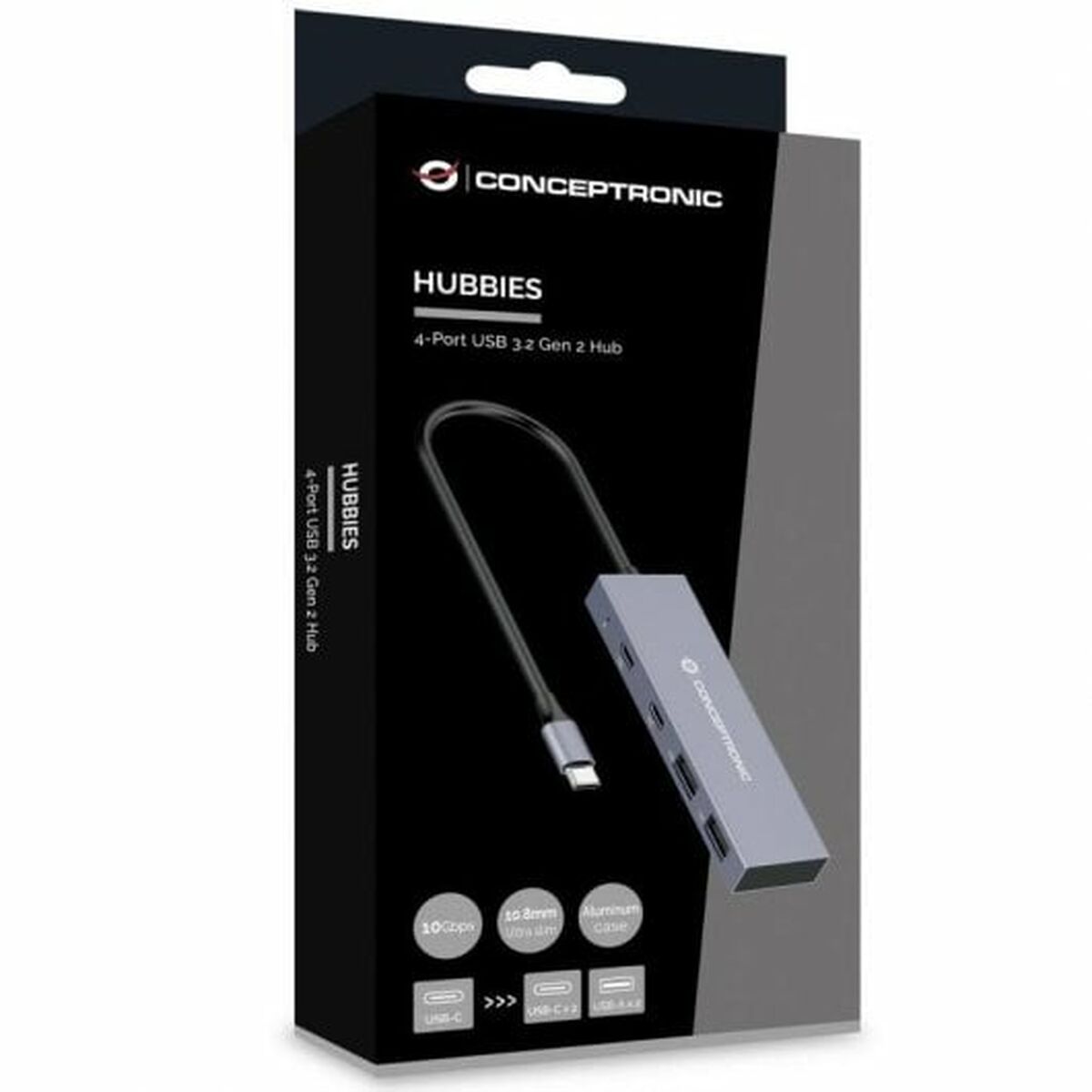 Conceptronic USB USB-Hub HUBBIES13G Grau