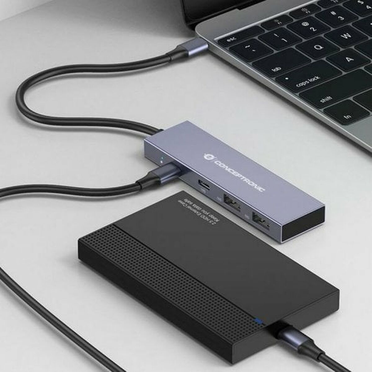 Conceptronic USB USB-Hub HUBBIES13G Grau