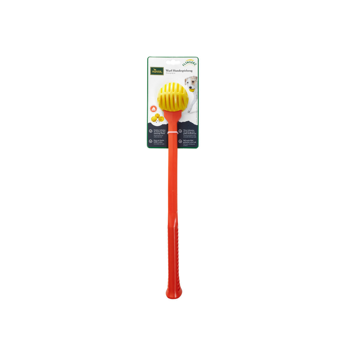 Ball Launcher for Dogs Hunter Gelb Orange Rubber Ball – Produktbild 1