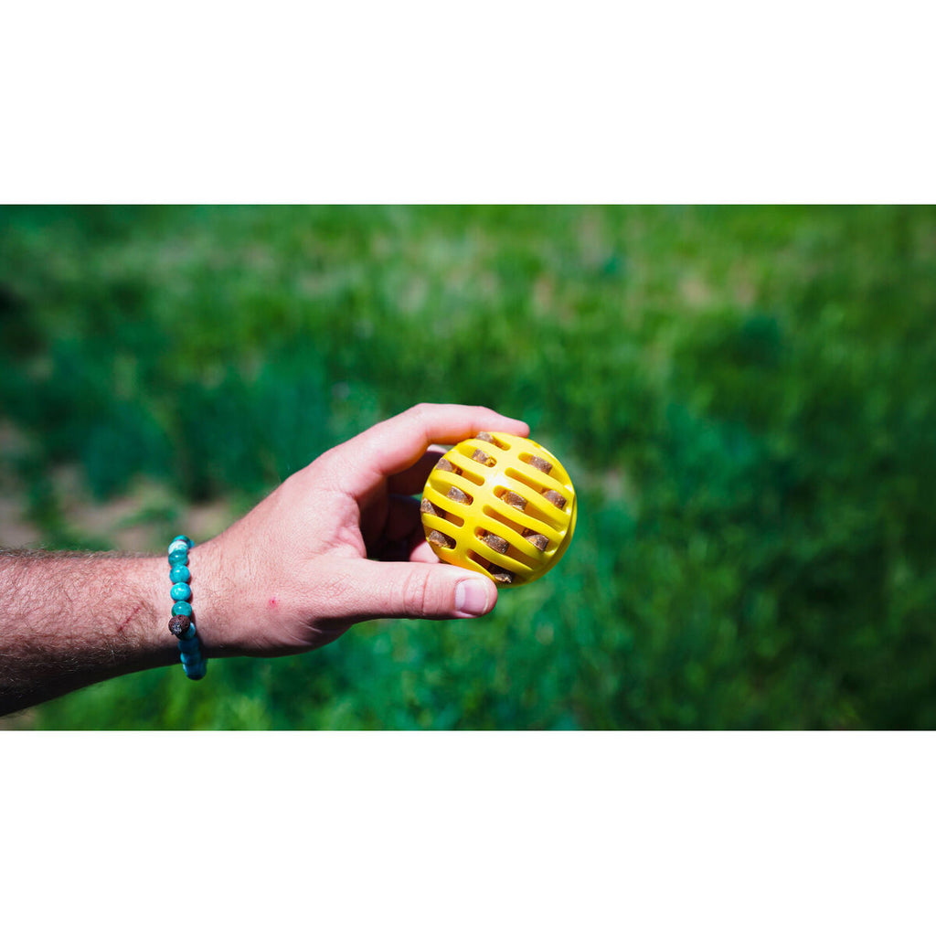 Hunter Ball Launcher für Hunde Gelb Orange Gummi Ball