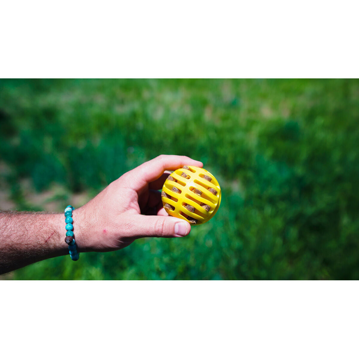 Hunter Ball Launcher für Hunde Gelb Orange Gummi Ball