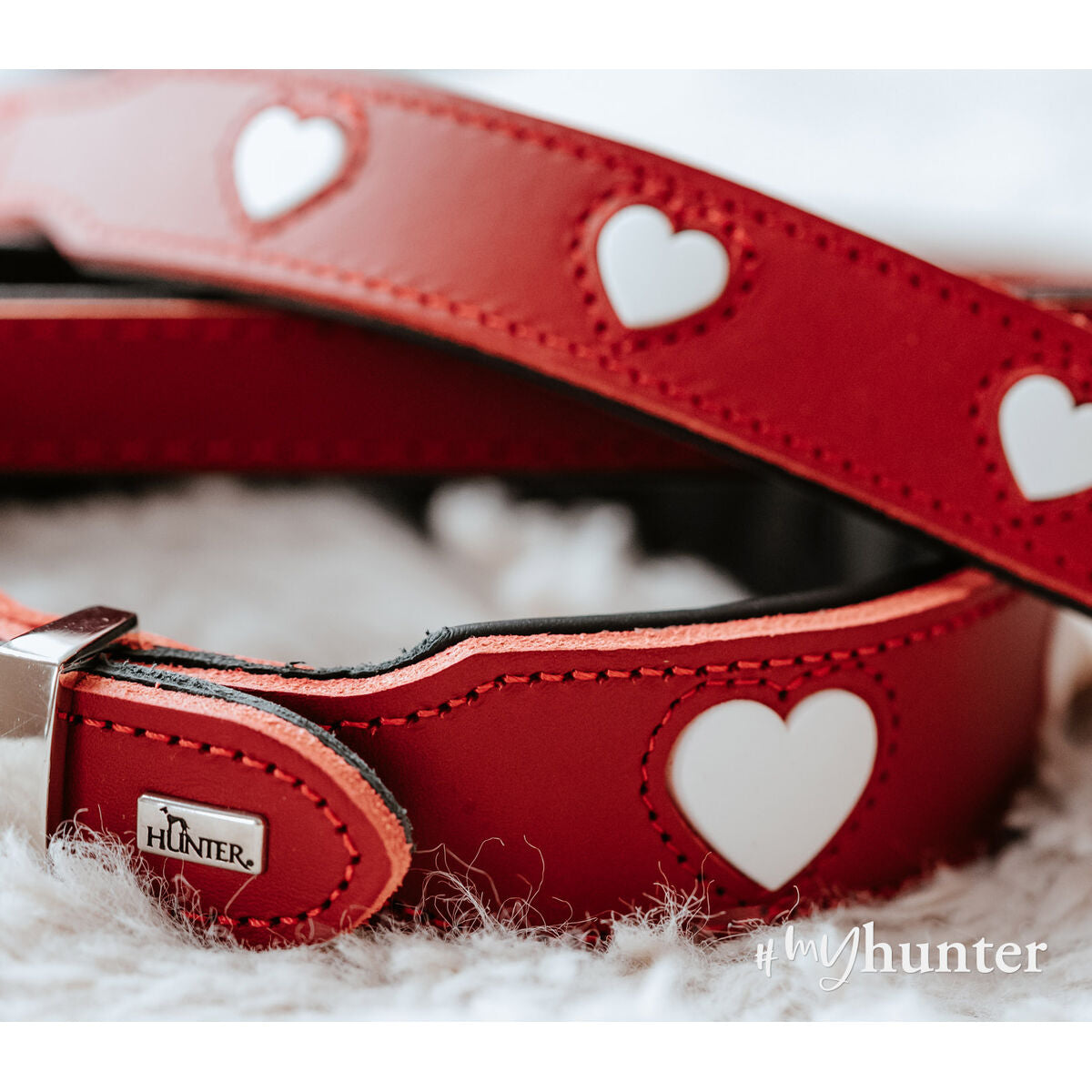 Hund collar Hunter Love Rot XS 24-28 cm