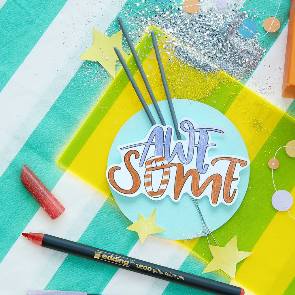 Edding Filzstift-Set 1200 Mehrfarbig Cake Glitter