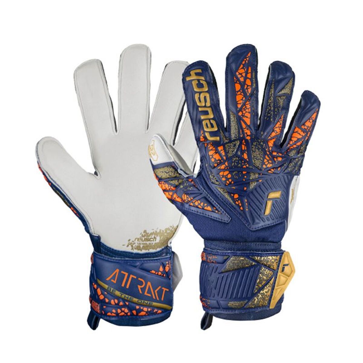 Goalkeeper Gloves Reusch Attrakt Grip Navy Blau Adults – Produktbild 1