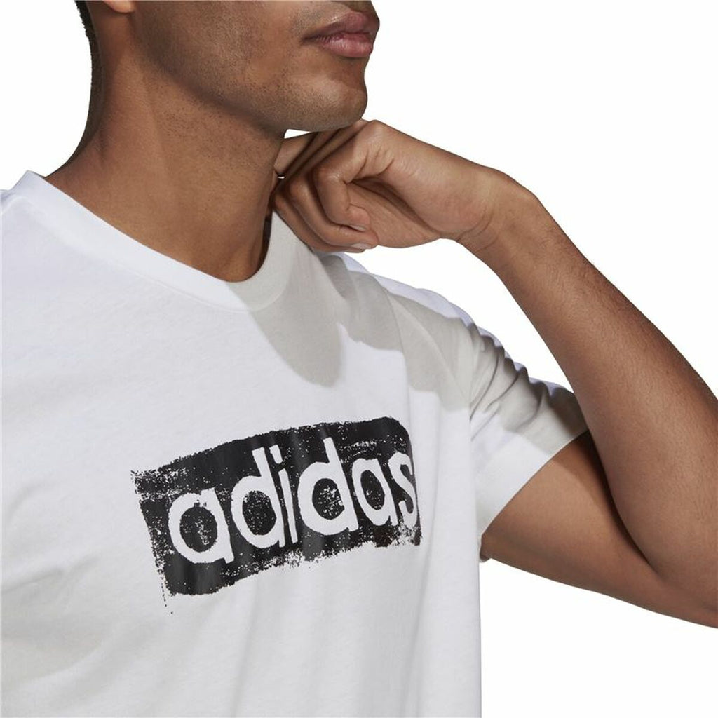 Adidas Brushstroke Logo Men's T-Shirt - White - product view 9