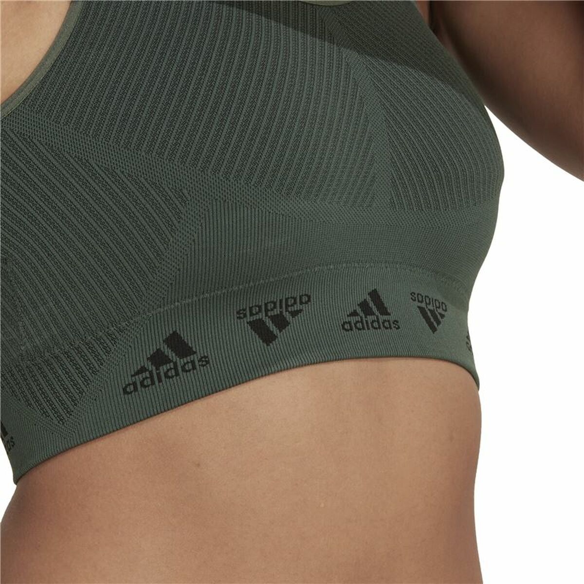Adidas Sports Bra Aeroknit Women's Sports Bra - Olive - product view 6