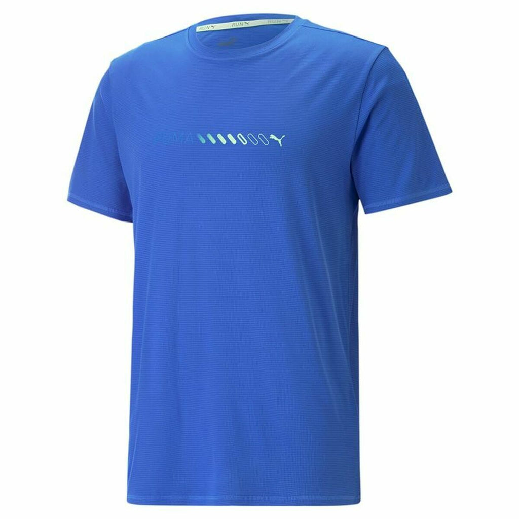 Puma Herren-Kurzarm-T-Shirt Run Favorite Logo Blau – XL