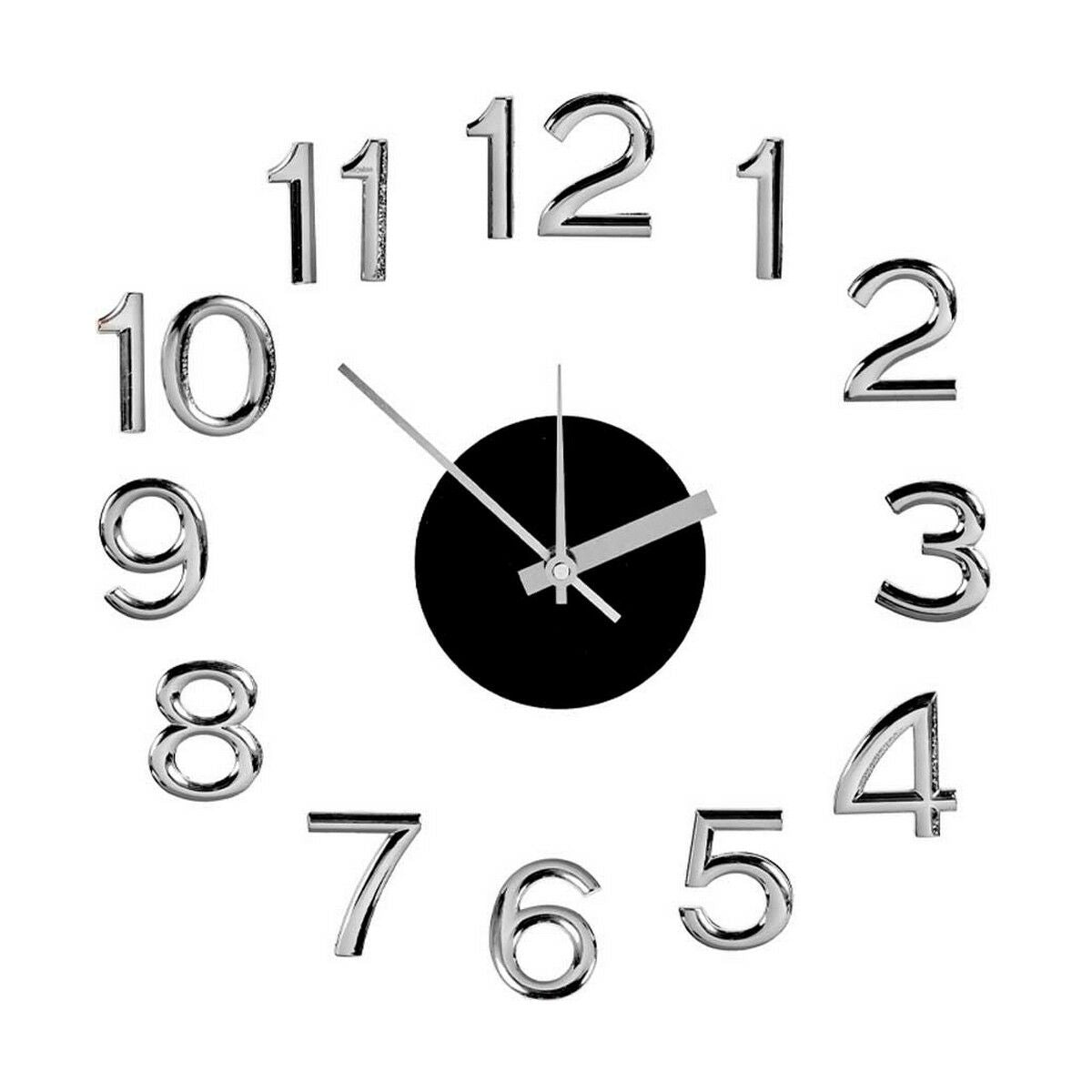 Wall Clock Gift Decor Weiß Silberfarben ABS EVA Ø 35 cm Sticker (6 Stück) – Produktbild 1