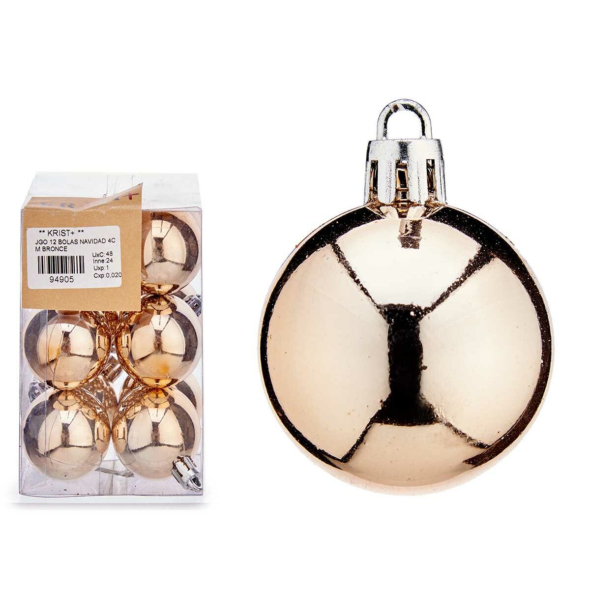Krist+ Weihnachtskugel-Set 00480-6 Bronze PVC Ø 4 cm