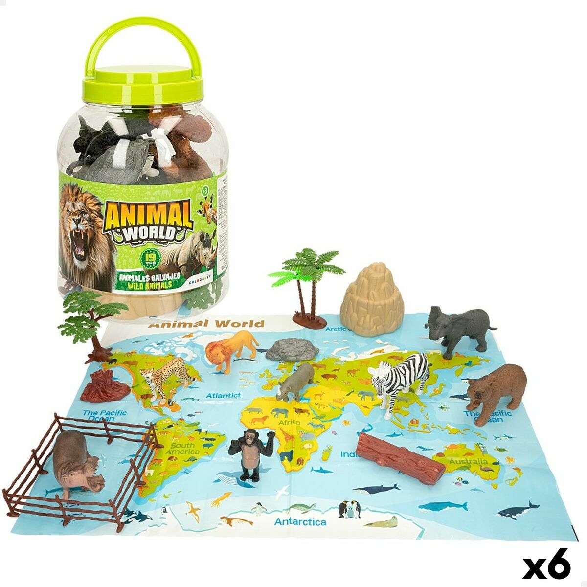 Animal figures Colorbaby 19 Teile Jungle Kunststoff 14 x 6 x 5 cm (6 Stück) – Produktbild 1
