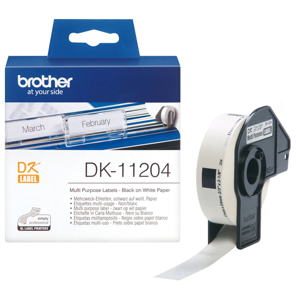 Brother Multipurpose Printer Labels DK11204 Weiß Papier