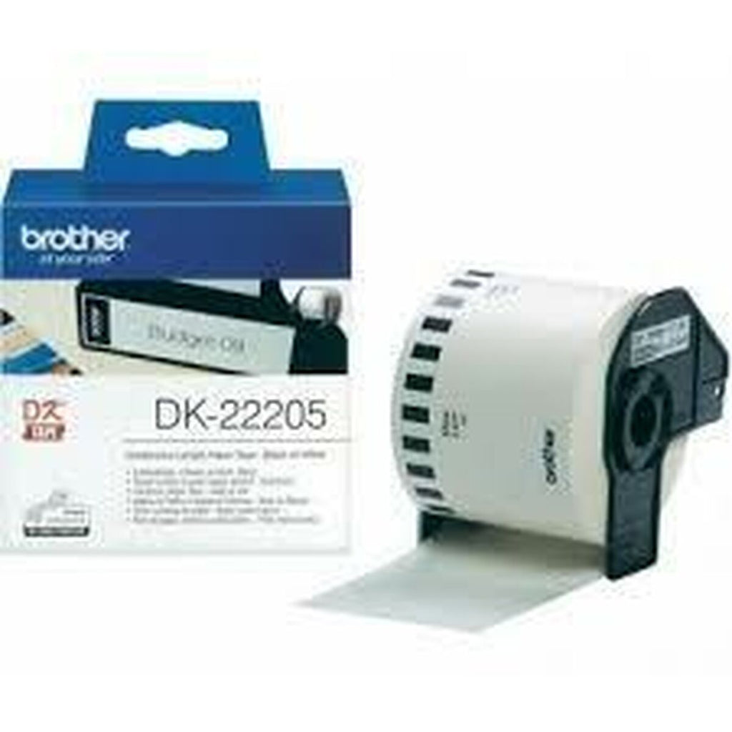 Brother Continuous Roll aus Papier DK-22205 Schwarz/Weiß