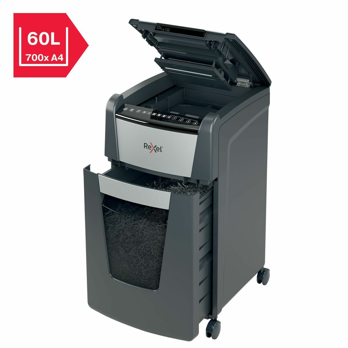 Rexel Mikroschnitt-Aktenvernichter Optimum Auto+ 300M 60 L