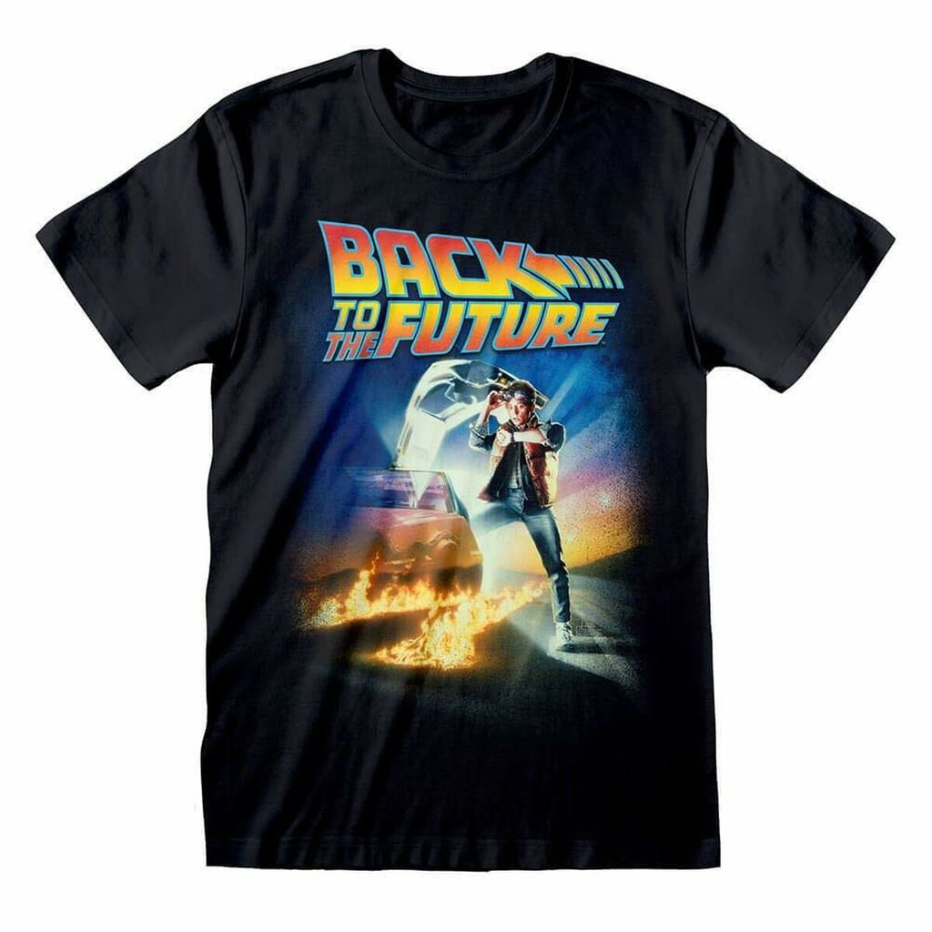 Back to the Future Kurzarm-T-Shirt Poster Schwarz Unisex – XXL