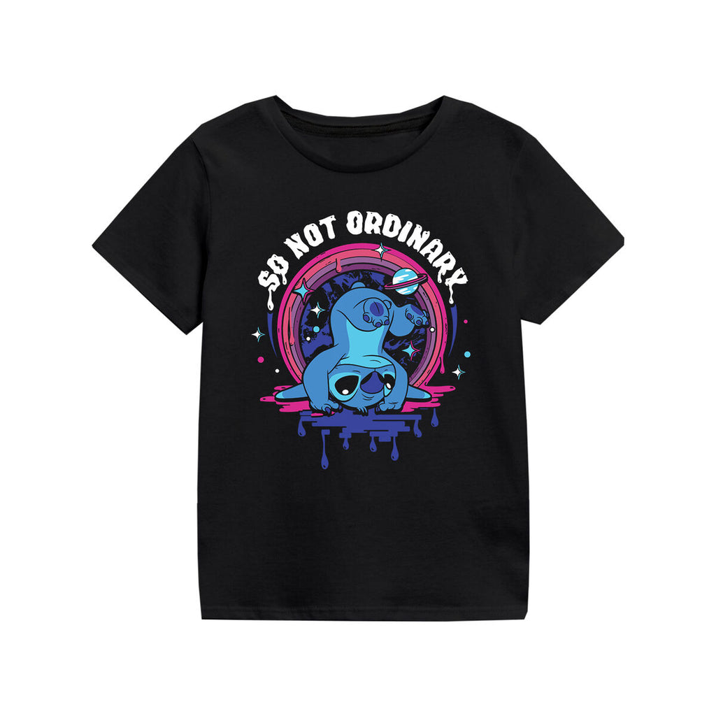 Stitch Kinder-Kurzarm-T-Shirt So Not Ordinary Schwarz – 5-6 Years