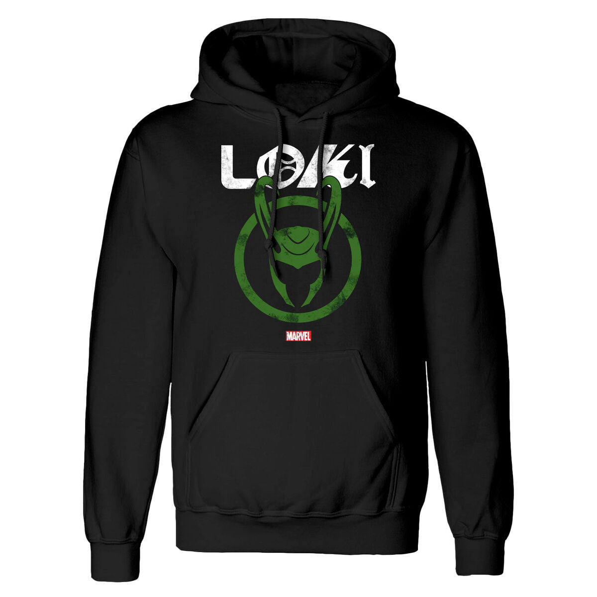 Marvel Unisex-Hoodie Distressed Logo Schwarz – XL