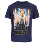 Star Wars Kurzarm-T-Shirt Weiß Blades Blau Unisex