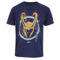 Marvel Kurzarm-T-Shirt Splatter Logo Blau Unisex