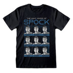 Star Trek Unisex Kurzarm-T-Shirt Many Mood aus Spock Schwarz – XXL