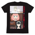 Kurzarm-T-Shirt Spy X Family Trio Shots Schwarz Unisex – XL
