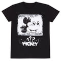 Mickey Mouse Unisex Kurzarm-T-Shirt Poster Style Schwarz