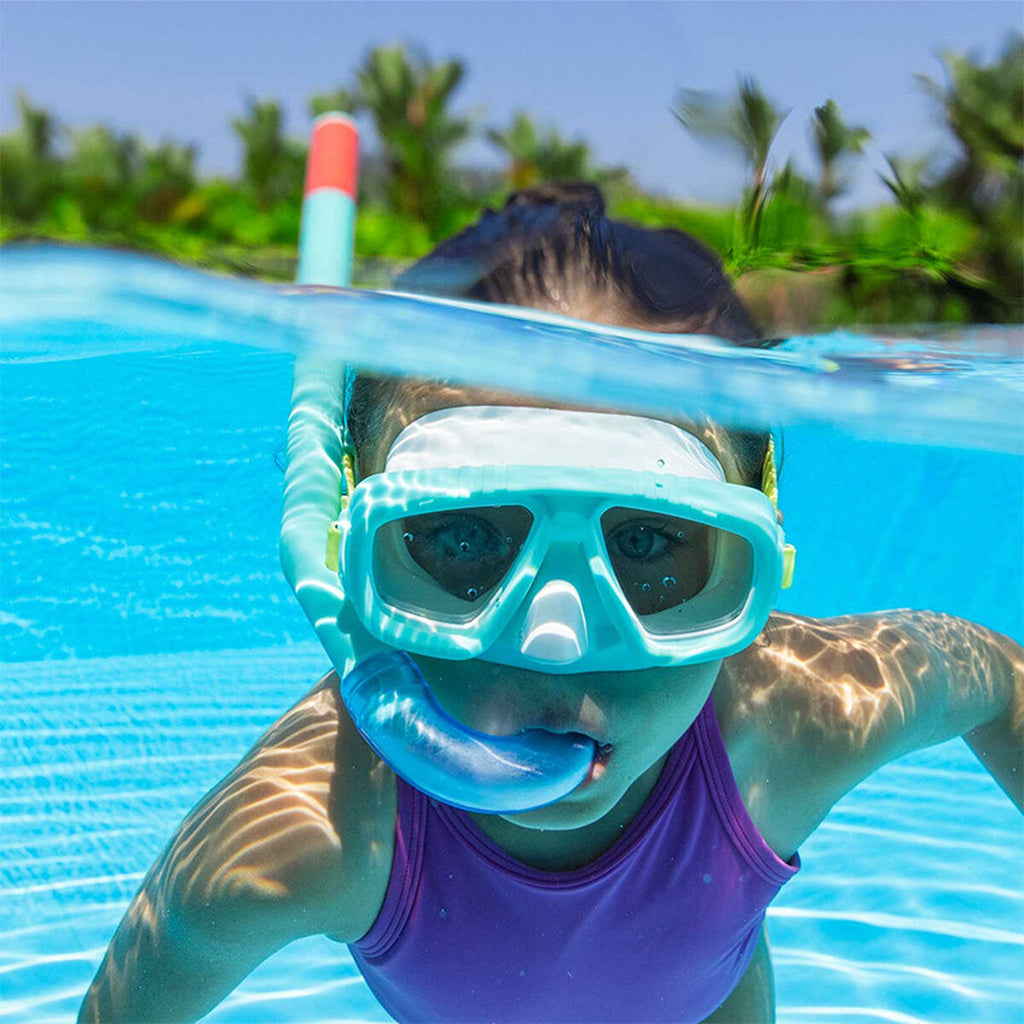 Bestway Schnorchel Goggles & Tube für Kinder Blau Türkis