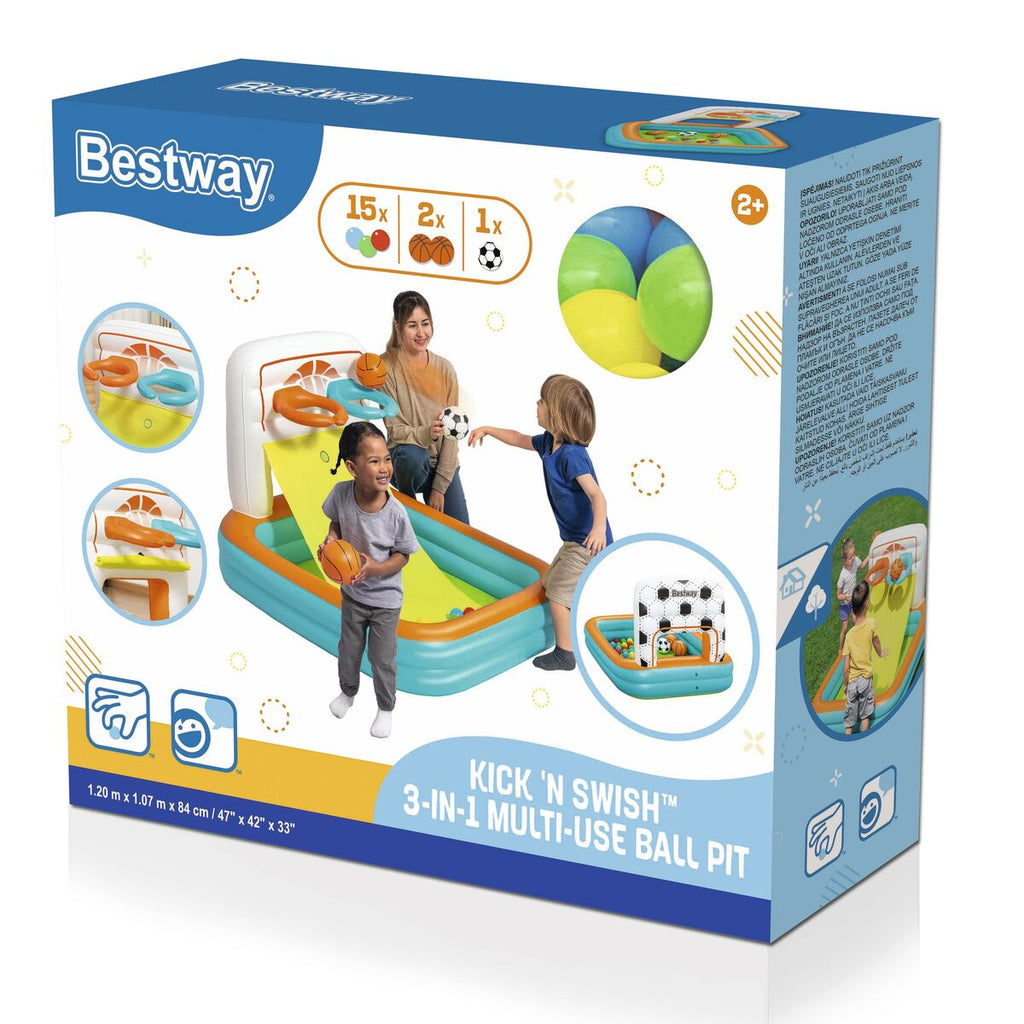 Bestway Aufblasbarer Kinderpool mit Baskets, Bälle +2 Jahre Garten