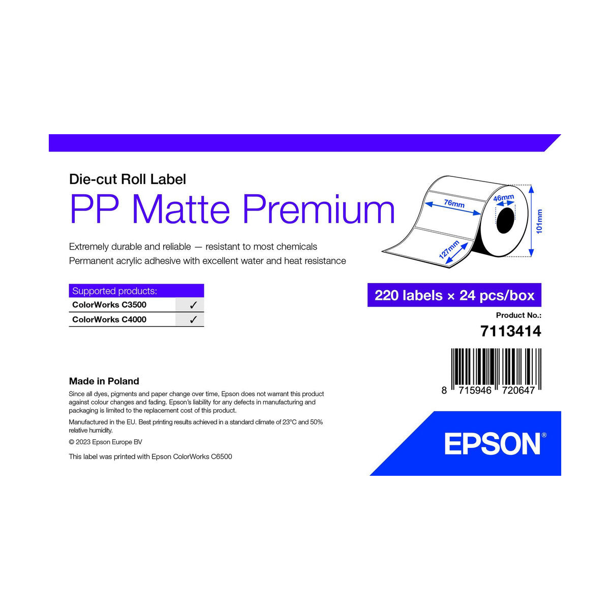 Printer Paper Epson 7113414 Weiß (24 Stück) – Produktbild 1