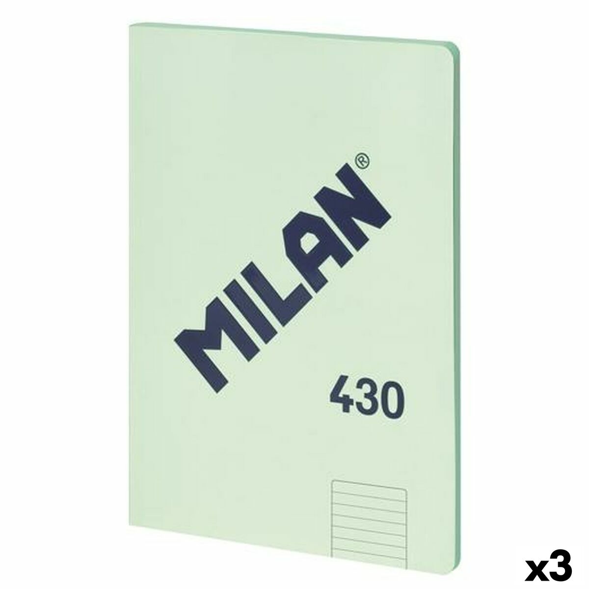 Notebook Milan 430 Grün A4 48 Sheets (3 Stück) – Produktbild 1