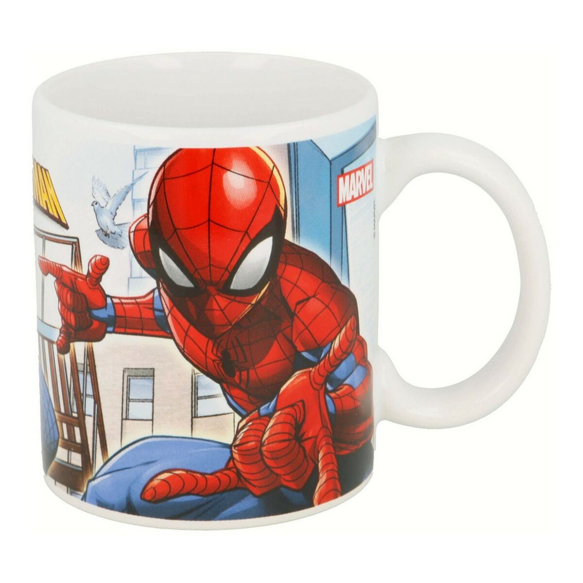 Spider-Man Becher Great power Blau Rot Keramik 350 ml