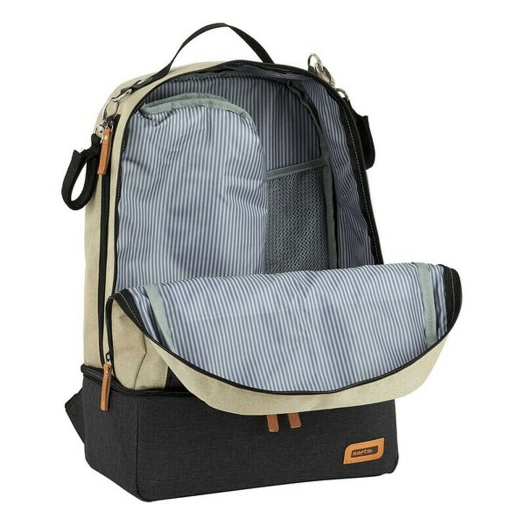 Safta Sporttasche mit Schuh Halter M883 Beige Dunkelgrau 15 L