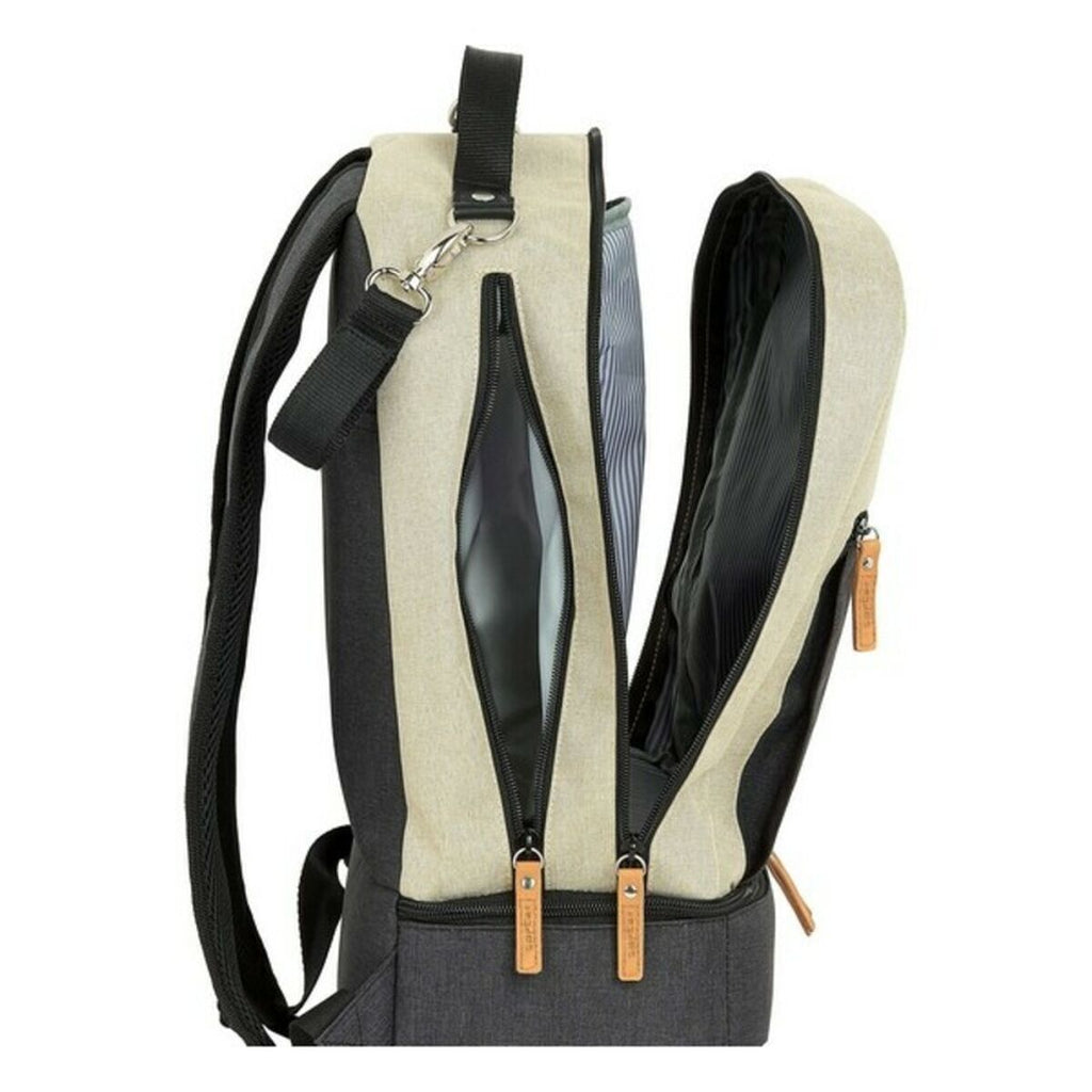 Safta Sporttasche mit Schuh Halter M883 Beige Dunkelgrau 15 L