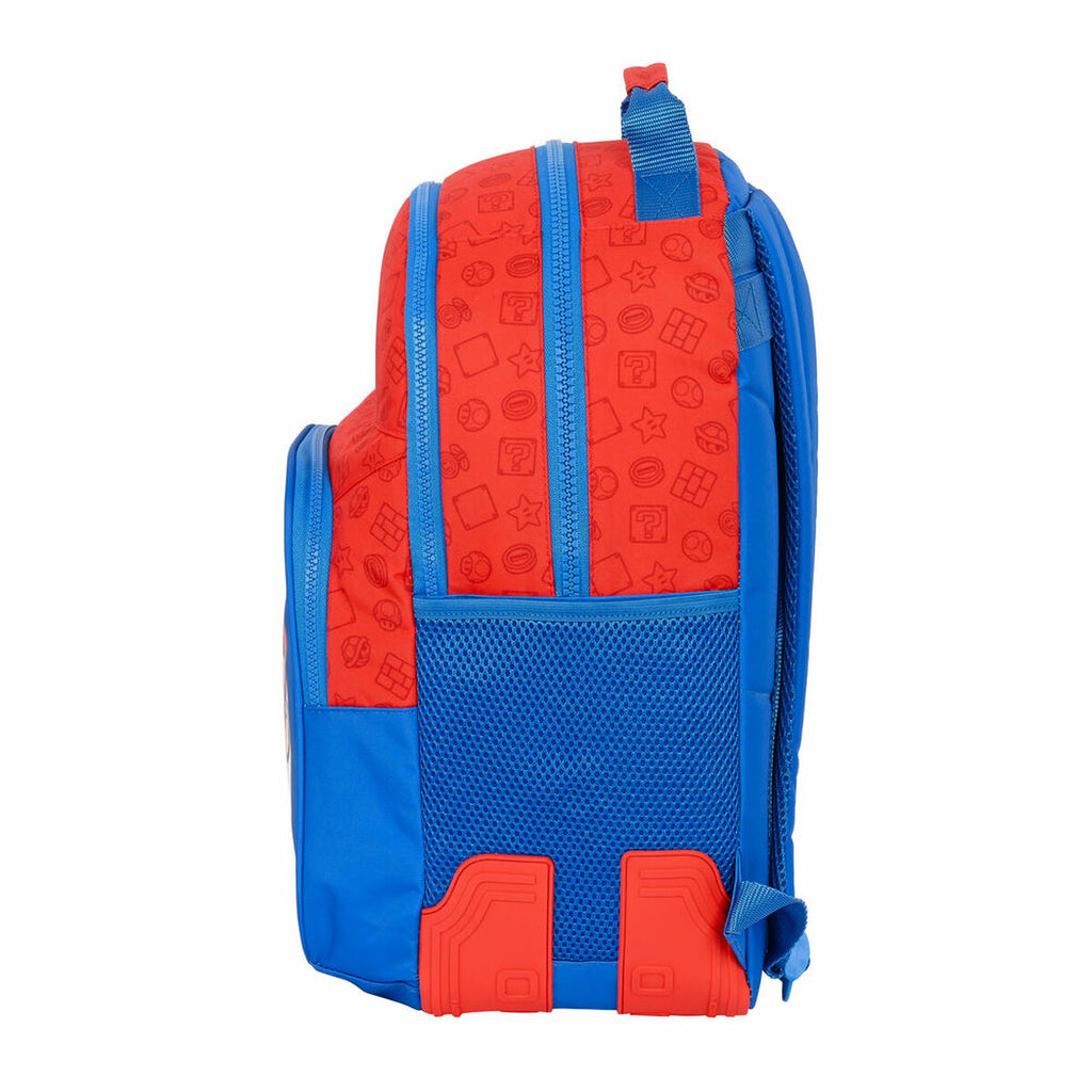 Schultasche Super Mario Blau Rot 32 x 42 x 15 cm