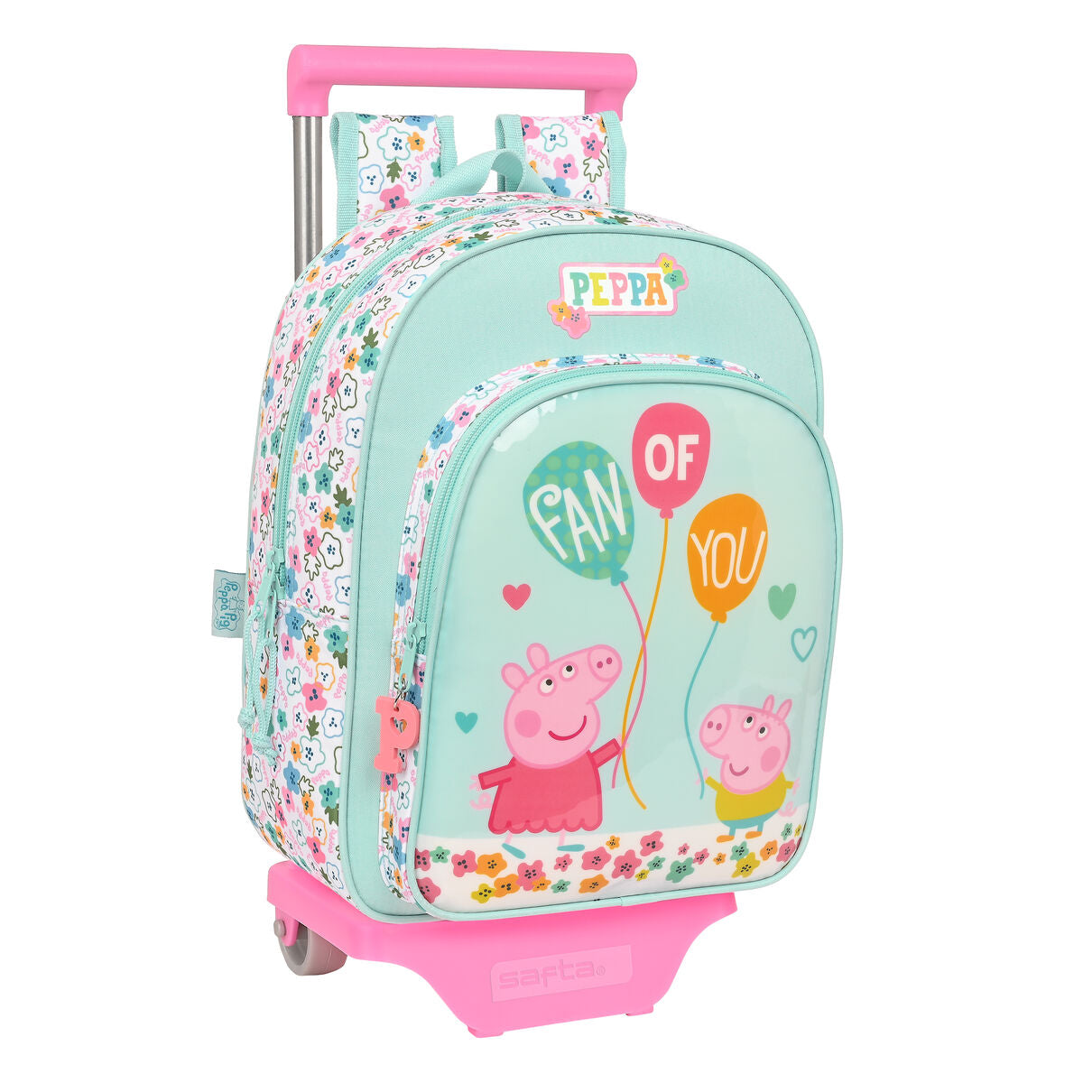 School Rucksack with Wheels Peppa Pig Cosy corner Blau 26 x 11 x 67 cm – Produktbild 1