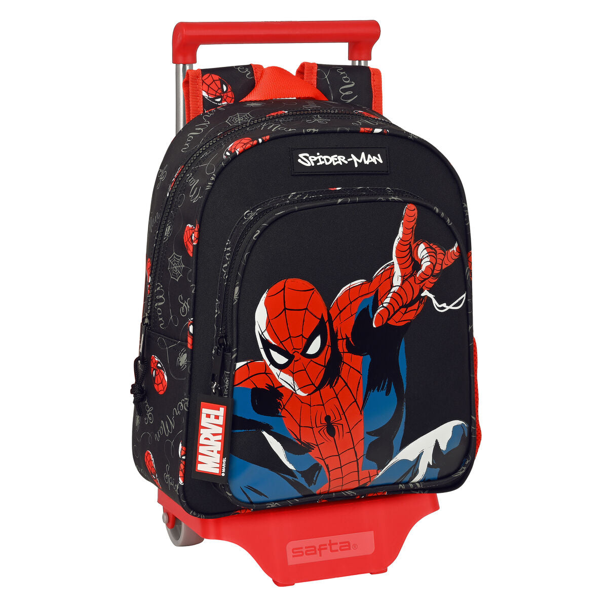 School Rucksack with Wheels Spider-Man Hero Schwarz 27 x 33 x 10 cm – Produktbild 1
