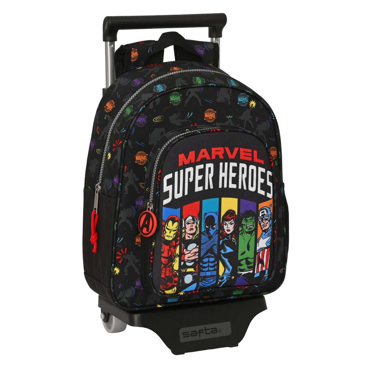 School Rucksack with Wheels The Avengers Super heroes Schwarz (27 x 33 x 10 cm) – Produktbild 1