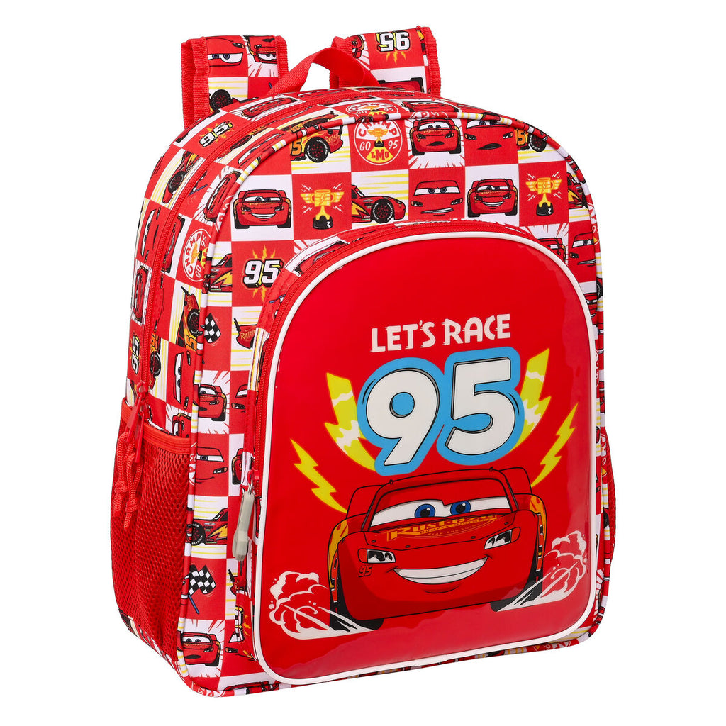 Schultasche Cars Let's race Rot Weiß (32 x 38 x 12 cm)
