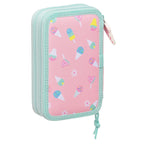 Doppelt Federmäppchen Peppa Pig Ice Creme Rosa Mint 12.5 x 19.5 x 4 cm (28 Teile)
