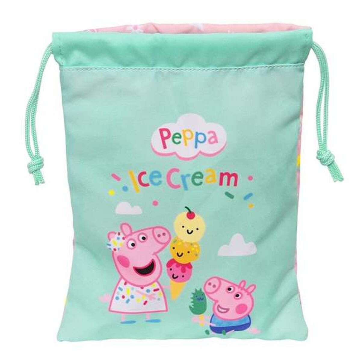 Lunchbox Peppa Pig Ice cream Sack 20 x 25 x 1 cm Rosa Mint – Produktbild 1