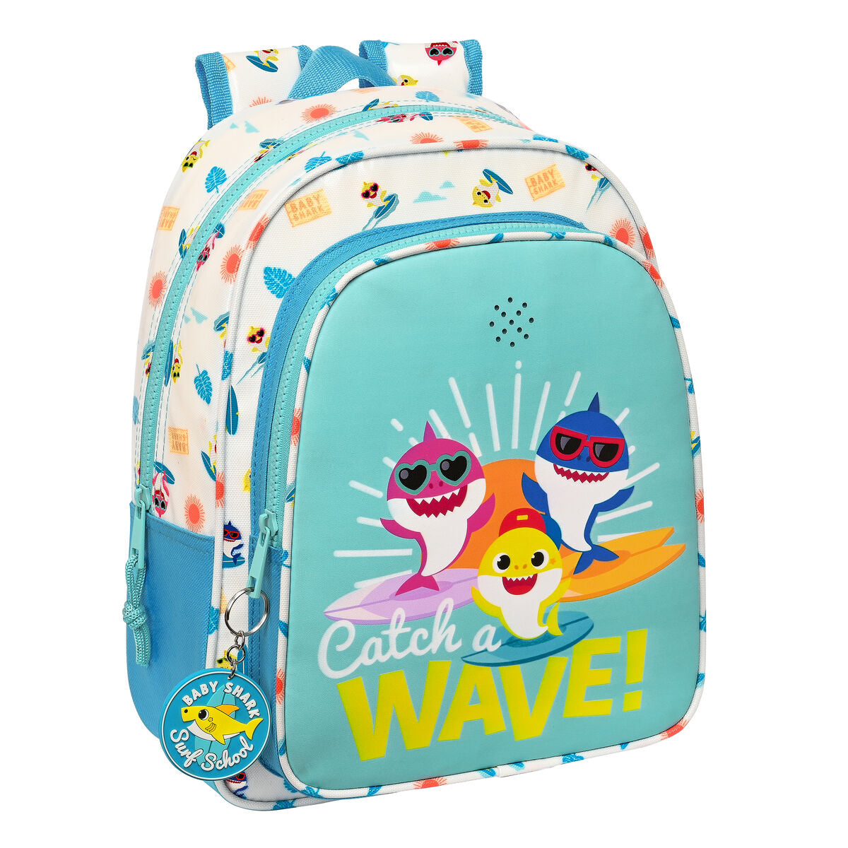 School Bag Baby Shark Surfing Blau Weiß 27 x 33 x 10 cm – Produktbild 1