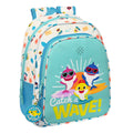 Schultasche Baby Shark Surfing Blau Weiß 27 x 33 x 10 cm