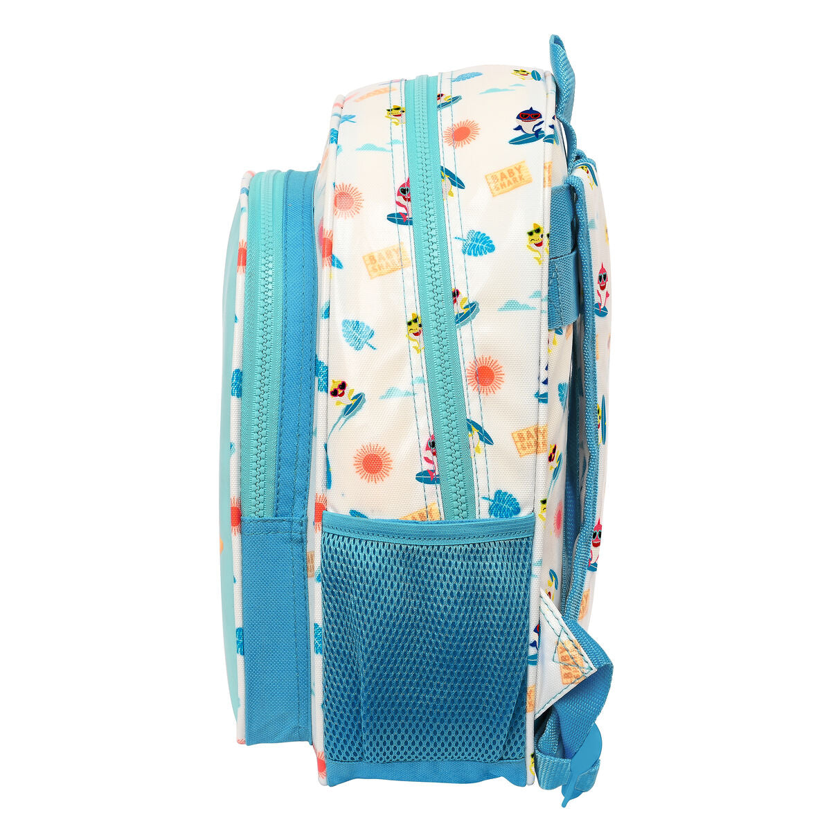 Schultasche Baby Shark Surfing Blau Weiß 27 x 33 x 10 cm