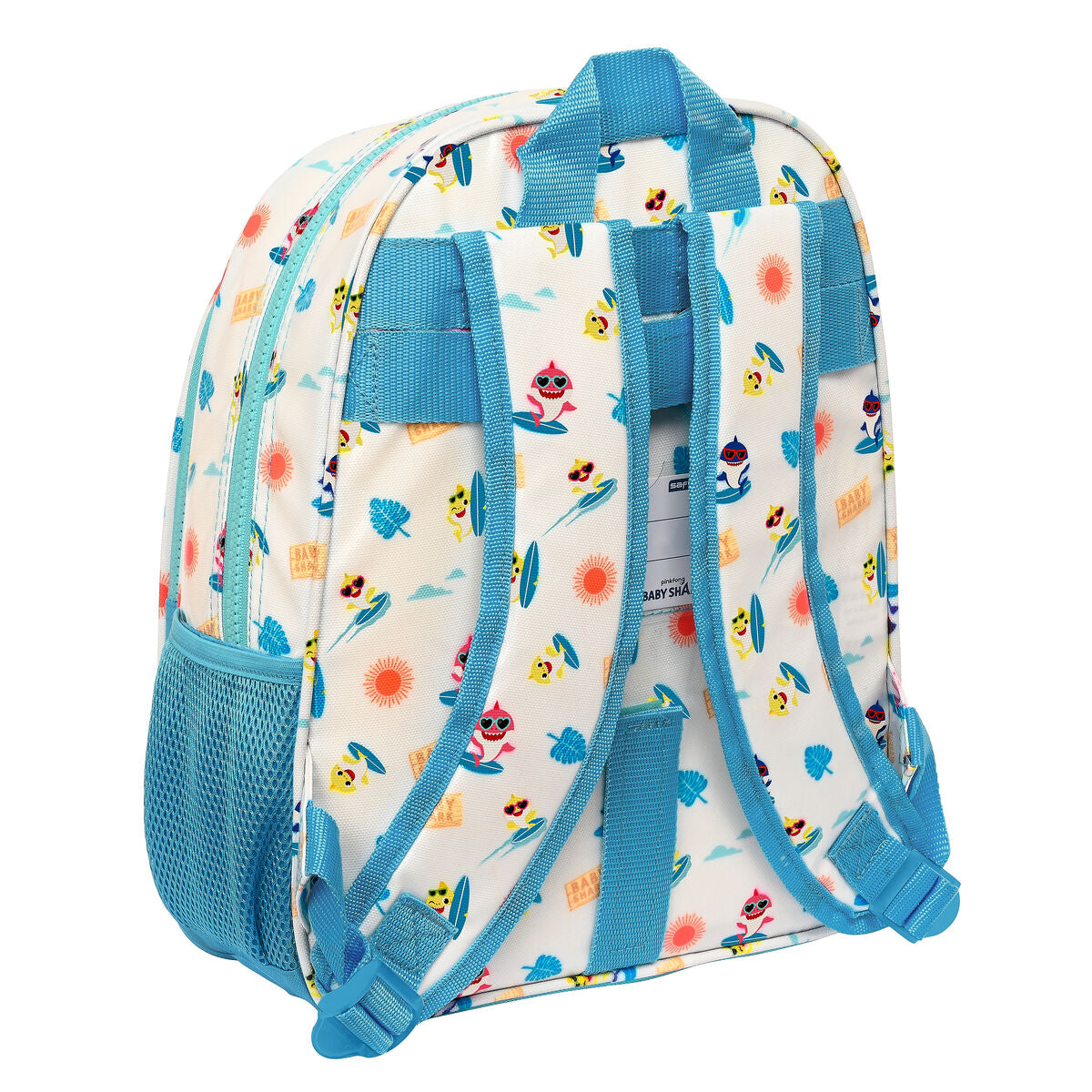 Schultasche Baby Shark Surfing Blau Weiß 27 x 33 x 10 cm