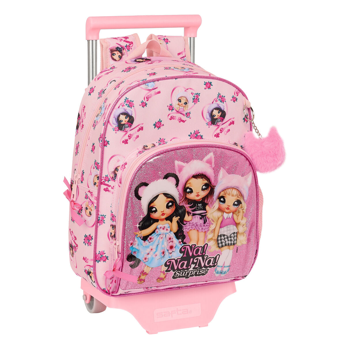 School Rucksack with Wheels Na!Na!Na! Surprise Fabulous Rosa 28 x 34 x 10 cm – Produktbild 1