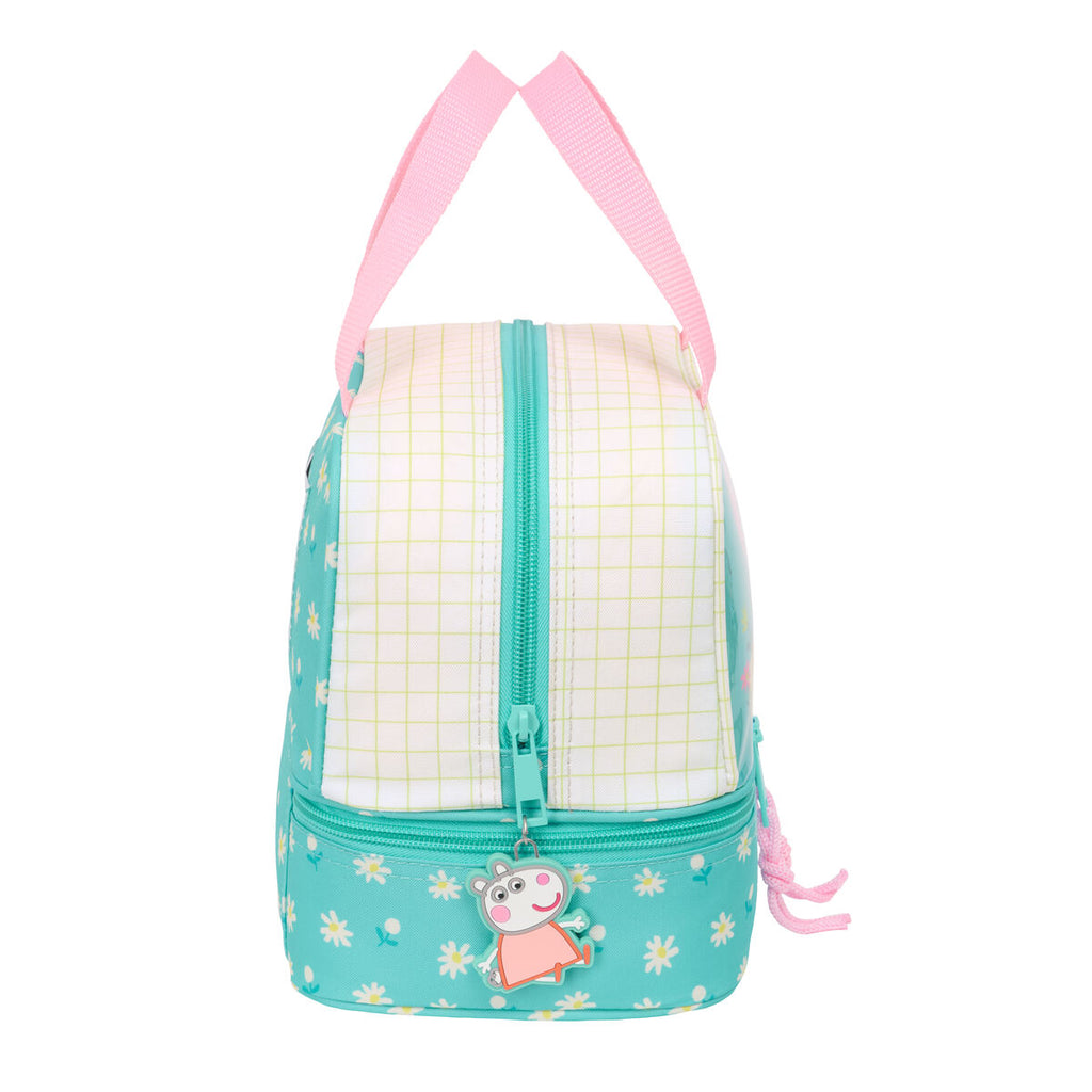 Peppa Pig Lunchbox Hübsch Blumen Gelb Mint